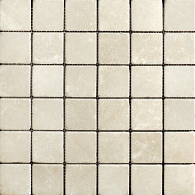 Botticino Cream Marble Mosaic Tile-Tumbled
