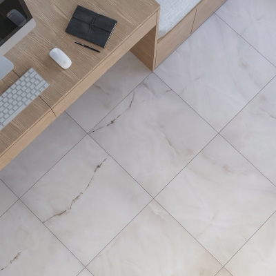 Cloud White Polished Porcelain Tile - Rectified Edge